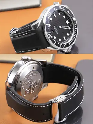 代用錶帶 橡膠手錶帶代用漢米爾頓卡其海軍蛙人H77605135弧口 硅膠錶帶22mm