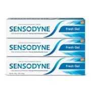 Sensodyne Toothpaste Fresh Gel for daily sensitivity protection (150 gm x 3)