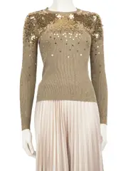 Gold Sequin Long Sleeve Top