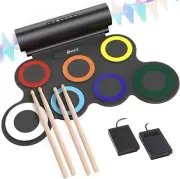 Electronic Drum Set, Roll Up Drum Practice Pad Midi Drum Kit with Headphone J...