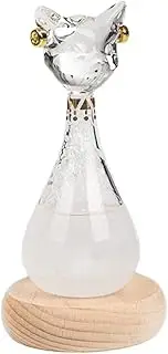 Modern and Simple Weather Forecast Bottle, High Boron Glass Egyptian Cat Storm Weather Forecast Bottle, Hand-Painted Gold Craft, Birthday Gift Creative Gift-White