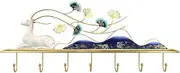 Coat Rack Wall Mount Hanging Clothes Rack Wall Mounted Entrance Storage Key Storage Rack Hook Wall Entrance Entrance Light Luxury Hanging Clothes Hook Wall Coat Hooks(Large)