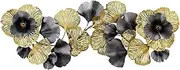 Modern Wall Sculpture 3D Metal Wall Decor, Metal Ginkgo Leaf Wall Decor, Art Wall Sculpture Hanging Decorations Outdoor Indoor for Home Garden Bedroom - 3D Iron Wall Sculptures