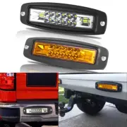 7in Flush Mount LED Work Light Bar Offroad Amber White Pods Flood Spot Combo Fog
