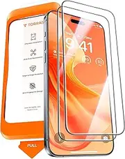 TORRAS Diamond Shield for iPhone 15 Pro Screen Protector [Military-Grade Protection] 9H+ Unbreakable Shatterproof Aerospace Tempered Glass Full Coverage InstaFit Bubble-Free, 2-Pack