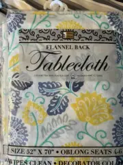 Better Homes Flannel Back Rectangle Kitchen Tablecloth 70 by 52!