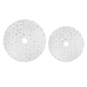 White Plush Christmas Tree Skirt with Silver Sequins Snowflake Xmas Party Decor