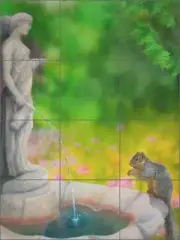 Tile Mural Backsplash Ceramic Sparks Squirrel Animal Wildlife Art JSA023