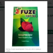 DECAL FUZE RASPBERRY TEA LED SFV1 SINGLE LABEL # COC-LED18-FRT-1