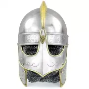 Medieval Barbuta Visored Brushed Steel Knights Templar Crusaders Armour Helmet