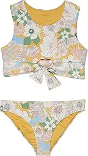 [O'Neill] Girl's Twiggy Banded Tie Front High Neck Set (Little Kids/Big Kids)
