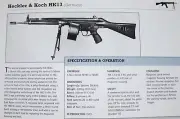 Heckler & Koch HK13 Machine Gun Picture Out of Print Spec Sheet Article