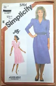 Simplicity Pattern 5761 Misses Front Button Pullover Dress Size 10 Uncut