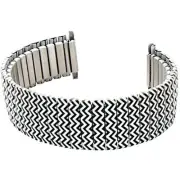 22mm Metal Black and White Wavy Pattern Replacement Watchband TX169M