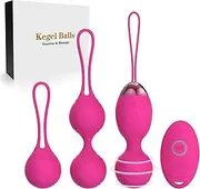 Pelvic Floor Trainer for Women with Remote Control, Silicone Exercise Balls for Bladder Control and Pelvic Floor Exercises (Pink)