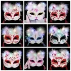 Anime Foxes Mask Luminous Cat Masks Fun Face Cover Party