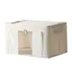 [特價]【好物良品】88L_日本牛津布鋼骨支撐提把純色衣物被子收納整理箱 雙門單視窗 拉鍊置物箱