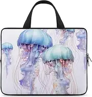 Laptop Case Sleeve Shockproof Computer Carrying Bag Watercolor 3D Jellyfish Notebook Case Cover Laptop Bag Water Resistant Computer Cases Tablet Briefcase for Travel Business 12 Inch