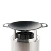 Ranger Wok + Hub, Cast Iron Cookware with Stainless Steel Hub for 6.5” Elevation