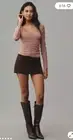 NWT Anthropologie Shirred Ruched Pullover Long Sleeve Top Mauve Pink Size S!!