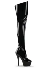 Pleaser Kiss 6" Heel Patent Thigh High Platform Boot