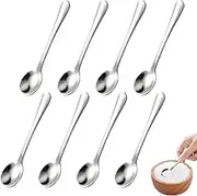 8 Pcs Mini Spoon Stainless Steel Small Spoons 3 Inch Espresso Spoons Tiny Spoon for Spice Jars Glass Jar Cute Mini Scoop for Salt for Small Food Containers