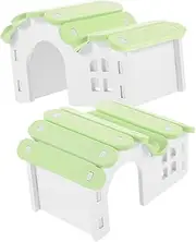 Milisten 2Pcs Guinea Pig Hideout House Small Animal Hut for Hamsters and Guinea Pigs Comfortable Durable Habitat Decor for Play and Resting