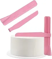 KUKIFUN Adjustable Cake Scraper Icing Smoother, Plastic Rotary Cream Smoothing Spatula Kitchen Baking Edge Tool for Buttercream, Mousse, Cheese, Fondant Cake Decorating Pink