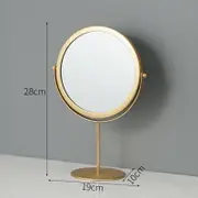 TOOLKISS Gold Rotating Tabletop Makeup Mirror – 360° Swivel Vanity Mirror for Bedroom & Desk, Modern Round Mirror with Stable Base for Effortless Beauty