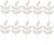 Alipis 10Pcs Christmas Artificial Leaves Decor for Wreaths Party Supplies Holiday Decorations Scene Layout Props Faux Leaf Hangings