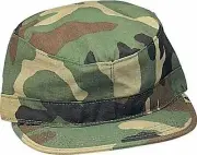 Youth Woodland Camouflage Fatigue Cap Military Patrol Cadet Costume Hat