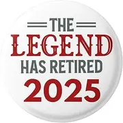 [EMUWORKS] Retired Badge Pin Button - Glossy Print, Funny Retired Gifts for Men - Bold Humour Retirement Decorations, Happy Retirement Gift Ideas, Goodbye Gifts for Colleagues, Large, Metal