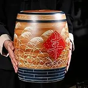 Household Sealed Storage Tank, Kitchen & Pantry Organization for Rice, Ceramic Rice Cylinder with Lid, Ceramic Food Storage Containers, Large Capacity Grain Dispenser, for Flour, Rice.