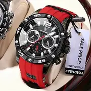 POEDAGAR Luxury Man Wristwatch Sports Chronograph Silicone Strap Men Watches Waterproof Luminous Date Men's Quartz Watch Father's Day Gifts