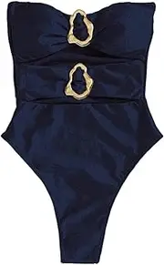 [Generic] One Piece Swimsuit Sexy Women Swimwear High Leg Bikini Female Shiny Swim Suits Bodysuit Bathsuit Beachwear