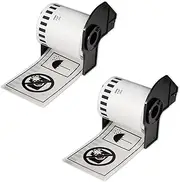 BETCKEY - 2 Rolls DK-22113 Continuous Label (Film) Clear Compatible with Brother 62 mm x 15.24 m, 2 Labels for Brother QL Label Printers