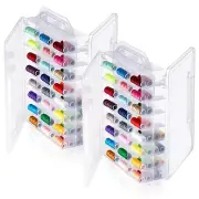 2 Pack Double Sided Thread Box Storage 46 Grids Sewing Organizer Box for Crafts