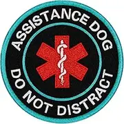 TailWag Planet Service Dog Assistance Dog Do Not Distract EMS Patch Embroidered Vest/Harnesses Badge Fastener Hook & Loop Emblem