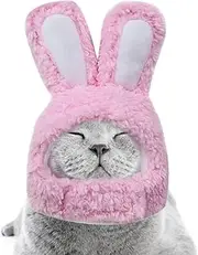 Generic Cat Easter Bunny Costume - Cute Bunny Rabbit Hat with Ears for Cats & Small Dogs - Easter Cat Costume, Pet Hat - Pink, Plush Blend, Medium (11-13.8 inches)
