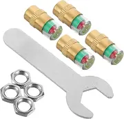 4pcs Tire Pressure Monitor Valve Stem Caps Tire Valve Caps with Sensor Indicator 3 Replacement Tire Valve Caps for Truck Car Wheels