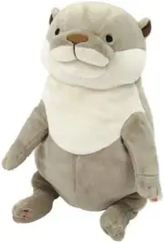 Mochi otter gray stuffed M 22*14*14cm plush doll Free Ship w/Tracking# New Japan