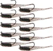 10Pcs 75mm 6g Soft Fishing Lures with Jig Head Hook, Assorted Colors PVC Bait Set for Anglers