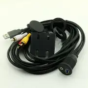 Car Dash Flush Mount USB 3.0 + DC 3.5mm Female to USB +3RCA Male AUX Cable 6ft