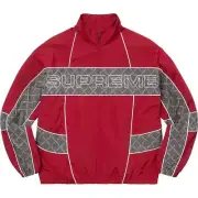 Supreme Jacquard Panel Track Jacket Red Men's M FW22 AUTHENTIC