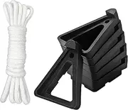 ORIMERC 12 Pcs 3/5" Plant Pot Lift Feet Plastic Elevator & 30ft Self-Watering Wick Cord Rope, Outdoor Indoor Potted Flower Shim Planter Raiser Toe Lifter Riser, Elevate Container Off Deck Floor Patio