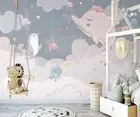 3D Cartoon Dolphin Wallpaper Wall Mural Removable Self-adhesive 949