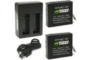 Wasabi Power Battery (2-Pack) and Dual USB Charger for SJCAM SJ7, SJ7 Star