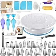 Kootek 96PCs Cake Decorating Kits, Baking Supplies Tools with Cake Stand Turntable, Piping Bags and Tips, Cake Leveler, Frosting Icing Spatulas & More Accessories for Cake Cupcake Decorations