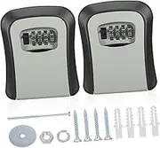 Veemoon 2 Sets Wall Mount Key Storage Box with Code Secure Key Holder Cabinet Locking Cash Box for Home and Outdoor Use