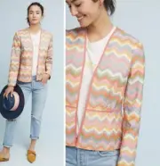 NWT Anthropologie Bl-know Valeska Chevron Blazer Size Medium Petite Z158-15